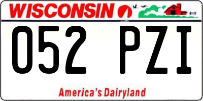 WI license plate 052PZI