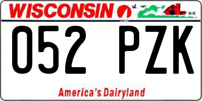 WI license plate 052PZK