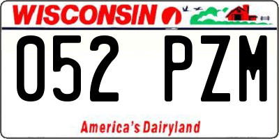 WI license plate 052PZM