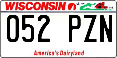 WI license plate 052PZN
