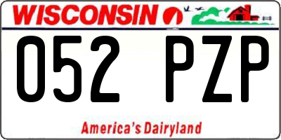 WI license plate 052PZP