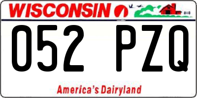 WI license plate 052PZQ