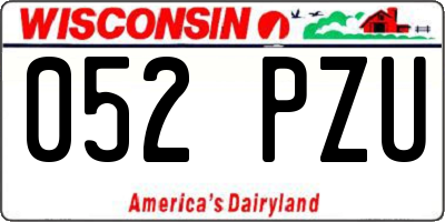 WI license plate 052PZU