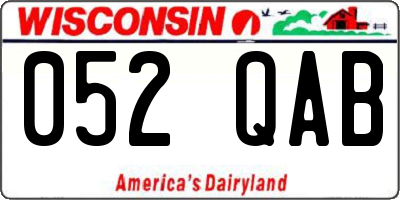 WI license plate 052QAB