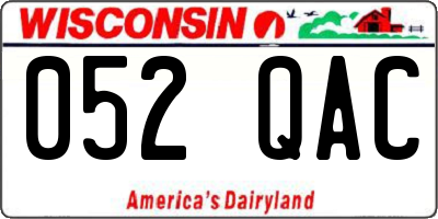 WI license plate 052QAC