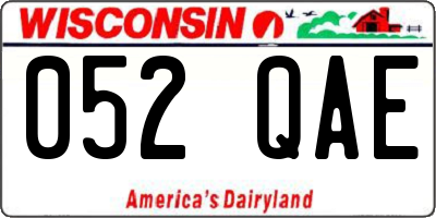 WI license plate 052QAE