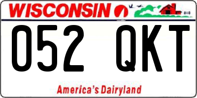 WI license plate 052QKT