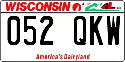 WI license plate 052QKW