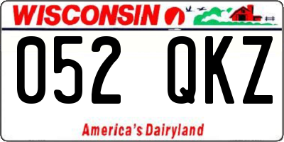 WI license plate 052QKZ