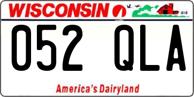 WI license plate 052QLA