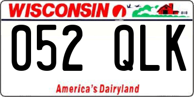 WI license plate 052QLK