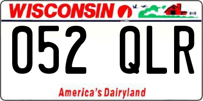 WI license plate 052QLR