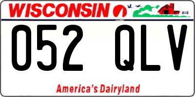 WI license plate 052QLV