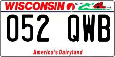 WI license plate 052QWB