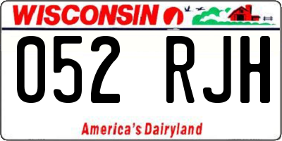 WI license plate 052RJH
