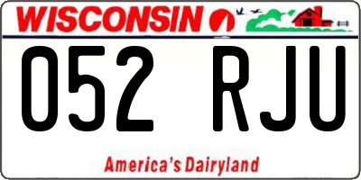 WI license plate 052RJU