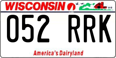 WI license plate 052RRK