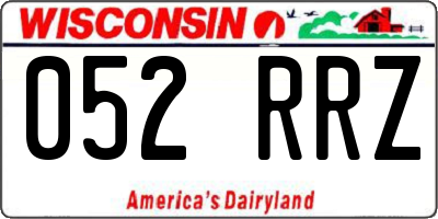 WI license plate 052RRZ