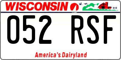 WI license plate 052RSF
