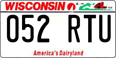 WI license plate 052RTU