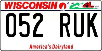 WI license plate 052RUK