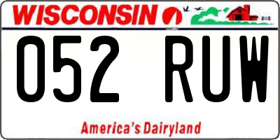 WI license plate 052RUW