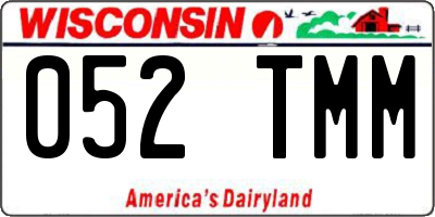 WI license plate 052TMM