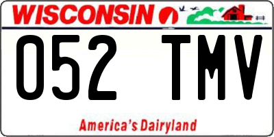 WI license plate 052TMV