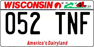 WI license plate 052TNF