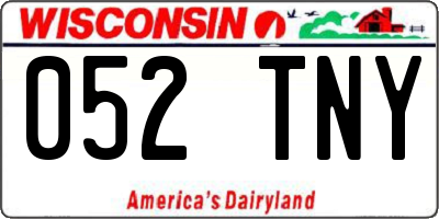 WI license plate 052TNY