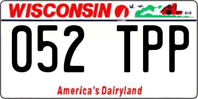 WI license plate 052TPP