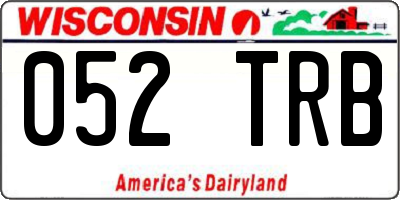 WI license plate 052TRB