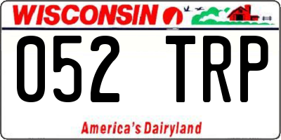 WI license plate 052TRP