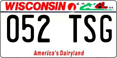WI license plate 052TSG