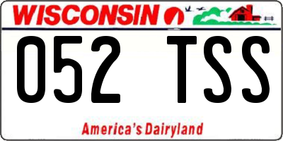 WI license plate 052TSS