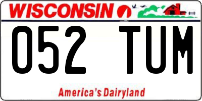 WI license plate 052TUM
