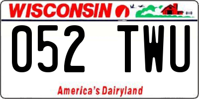 WI license plate 052TWU