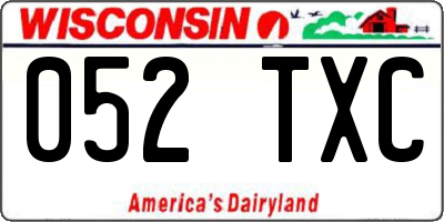 WI license plate 052TXC