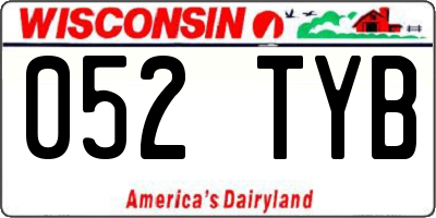 WI license plate 052TYB