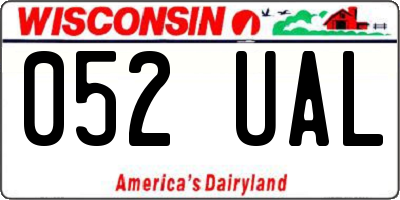 WI license plate 052UAL