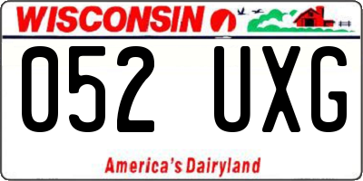 WI license plate 052UXG