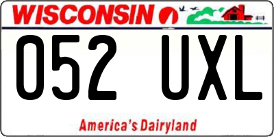 WI license plate 052UXL
