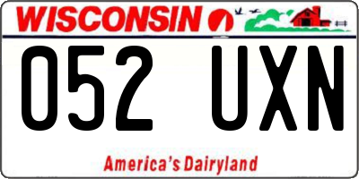 WI license plate 052UXN