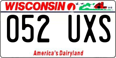 WI license plate 052UXS