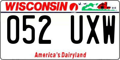 WI license plate 052UXW
