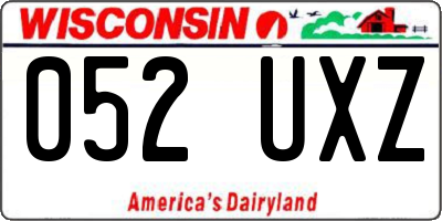 WI license plate 052UXZ