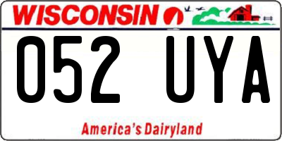 WI license plate 052UYA