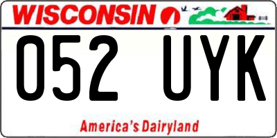 WI license plate 052UYK