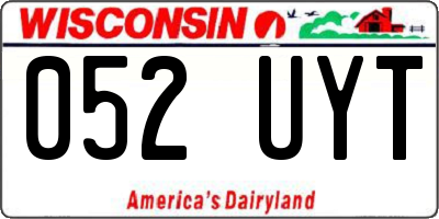 WI license plate 052UYT