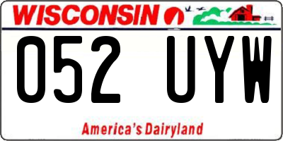 WI license plate 052UYW